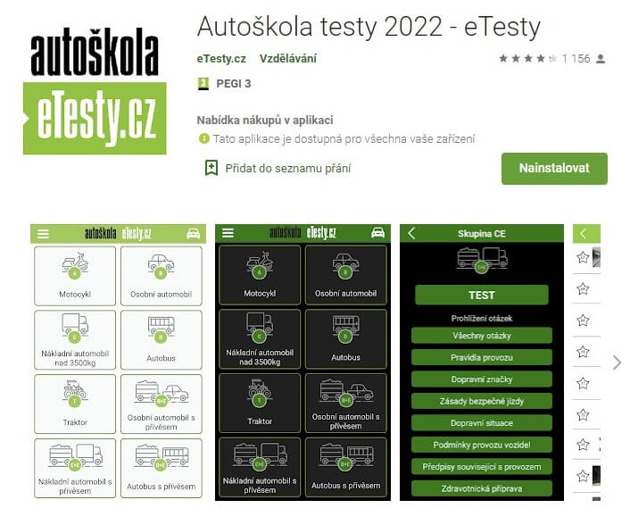 Autoškola testy 2022 - eTesty