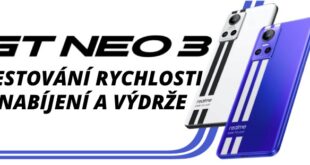 realme GT Neo 3 testování rychlosti nabíjení a výdrže